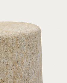 Цементный столик Drasi с отделкой под травертин Ø46 см
