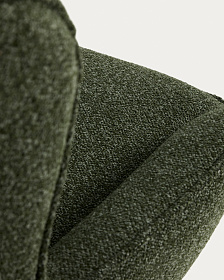 Поворотное кресло Sorile из темно-зеленой синели