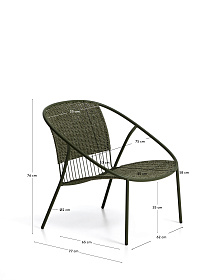 Уличное кресло Atrani из оцинкованной стали и зеленой веревки