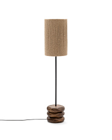 Торшер Kor из джута и акации в темной отделке