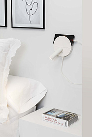 DUAS Бра с ридером белый USB C LED 3W 2700K