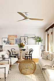 Потолочный вентилятор Punt белый/светлое дерево