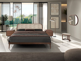 Кровать 7236 из экокожи песочного цвета для матраса 180 x 200 см