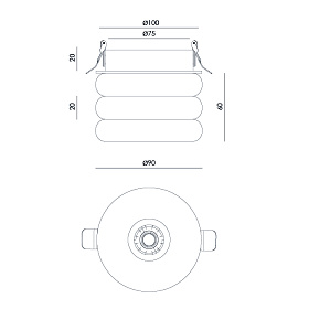 Встраиваемый потолочный светильник Mart T0301/3 травертин