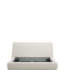 Кровать Martina со съемным чехлом из шенилла цвета экрю 160 x 200