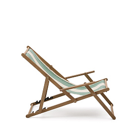 Vilara Складной шезлонг для улицы в полоску зеленого и бежевого цвета