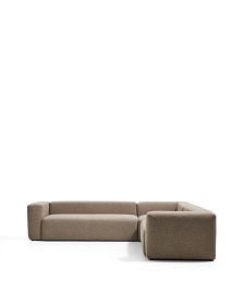 Угловой диван Blok из коричневой синели, 5 мест, 320 x 290 см
