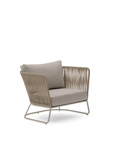 Уличное кресло Saconca из бежевой веревки и стали