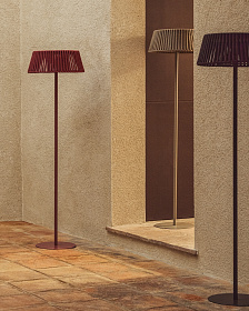 Уличный торшер Aldet на солнечных батареях коричневый, диаметр 46 см