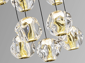 Люстра Zaria 13L черный/золотой/прозрачный D60 DIM