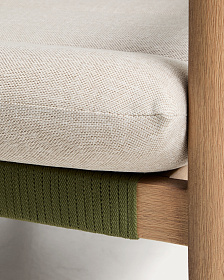 Уличный диван Menfi из массива акации и зеленой веревки, 136 см