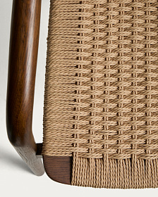 Уличный стул Derile из массива дуба в отделке орех и бежевой веревки