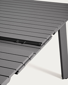 Раздвижной уличный стол Izola из алюминия с графитовой отделкой 220 (280) x 100 см