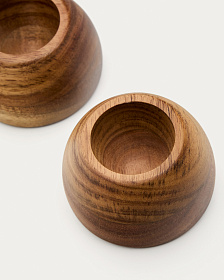 Набор из 2 подставок для яиц Nukha из древесины акации 