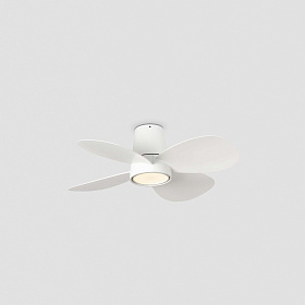 Потолочный вентилятор KLOVER S Ш800MM белый 4P 18W LED CCT DIM TUYA