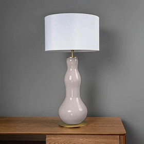 Настольная лампа Melly латунный металл/ taupe + белый абажур 801011/41