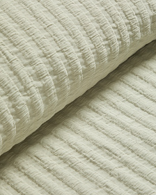 Детский плед Rilune из 100% хлопка с эффектом светло-зеленых тисненых полос