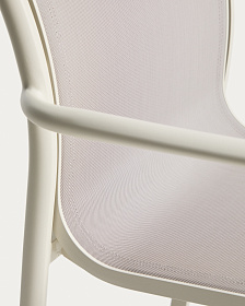 Уличный стул Luri из алюминия цвета экрю и бежевого текстиля