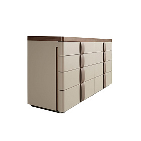 Комод 7203 из кожи, ореха и полированной стали