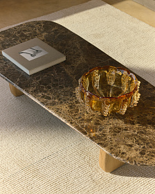 Ваза Nicora из оранжевого стекла, диаметр 30 см