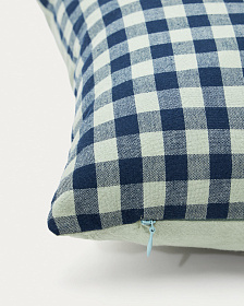 Yanil Чехол на подушку 100% хлопок зеленые и синие квадраты 45 x 45 см