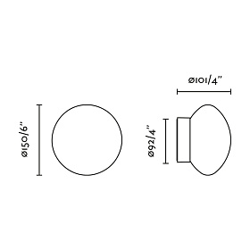 NUBO 150 Черный настенный/потолочный светильник LED 10W 2700K
