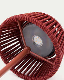 Уличная настольная лампа Aldet на солнечной батарее с терракотовым шнуром