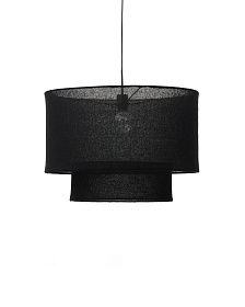 Льняной абажур Mariela с черной отделкой Ø 60