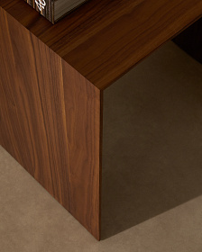 Litto Приставной столик из шпона ореха натурального цвета 55 x 40 см