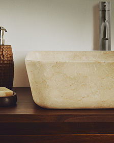 Раковина Darnen из бежевого мрамора 40 x 40 см