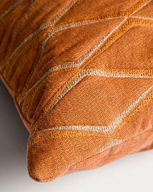 Чехол для подушки Branel из микровельвета оранжевый с вышивкой, 45 x 45 см