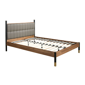 Кровать 7169 из темно-серой экокожи для матраса 150×200