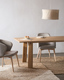 Стул Darice из коричневой синели с ножками в темной отделке