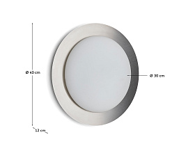 Потолочный светильник Novae из светло-серого металла и матового стекла, Ø 40 см