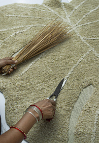 Ковер Лист монстеры - оливковый 200*300