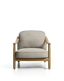 Уличное кресло Elunda из тикового дерева и бежевой веревки