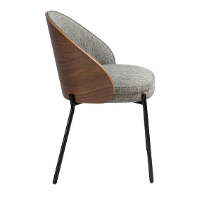 Обеденный стул 4115/DC-S197A из ткани и орехового шпона
