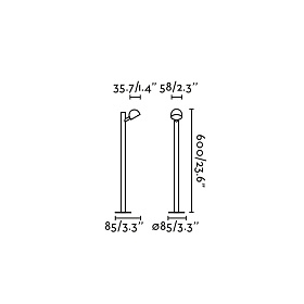 Ландшафтный светильник BROT 600 черный LED 7W 2700K