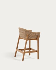Полубарный стул Galea из тикового дерева и синтетического ротанга, 65 см