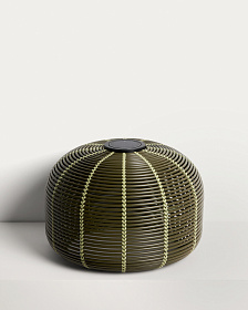 Уличный светильник Garoina из зеленого искусственного ротанга Ø50 см