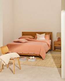 Кровать Alguema из дубового шпона с натуральной отделкой для матраса 180 x 200