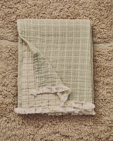 Комплект из 2 чехлов для подушек Tivaro из хлопкового жаккарда в светло-зеленую клетку 30 х 50