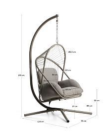 Подвесное кресло Livadi из стали и веревки бежевого цвета