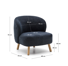 Кресло Ulit из серого шенилла с ножками из бука в натуральной отделке