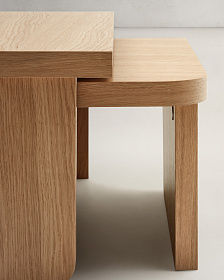 Oaq набор из 2 журнальных столиков из шпона дуба с натуральной отделкой
