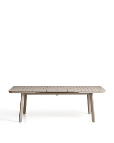 Раздвижной уличный стол Izola из алюминия с бежевой отделкой, 185 (235) x 100 см