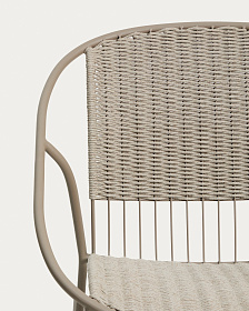 Кресло-качалка уличное Atrani из стали и веревки бежевого цвета