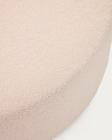 Kaeli Пуф для ног со съемным чехлом из розового букле Ø 90