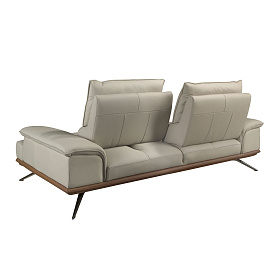 3-местный диван из серо-коричневой кожи, модель 6247