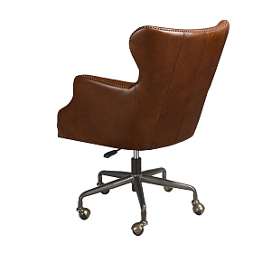 Вращающееся кресло 4166 из темно-коричневой кожи